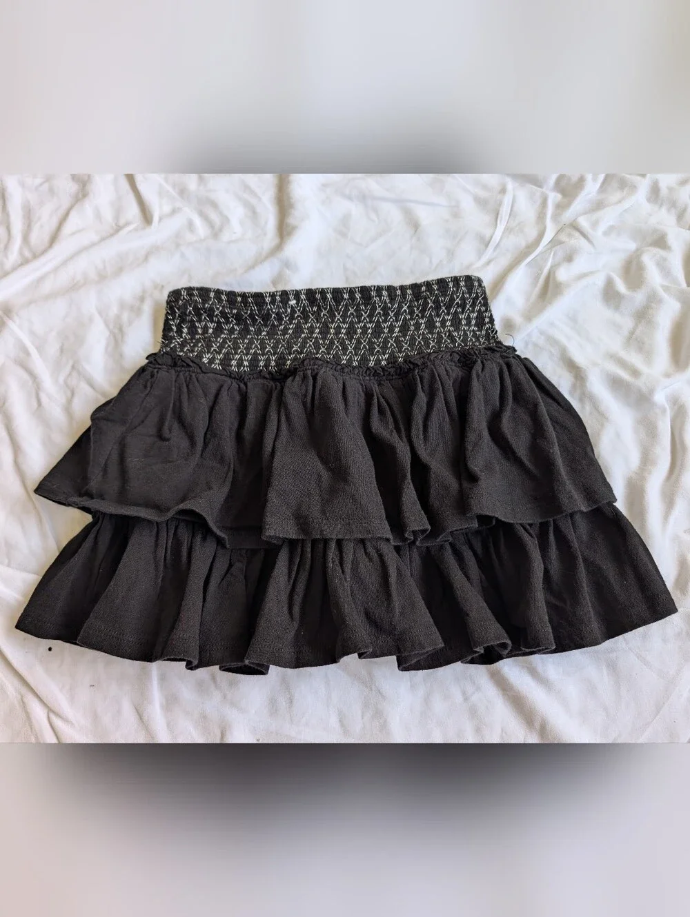 Justice Black Ruffled Tiered Skirt